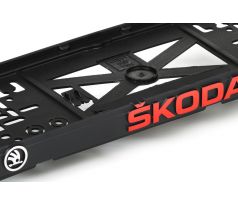 Podložka pod ŠPZ Škoda červená - sada 2ks
