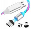 Svetelný magnetický kábel pre iPhone USB-C micro USB
